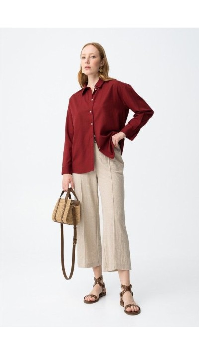 pantalón culotte fluído negro y beige