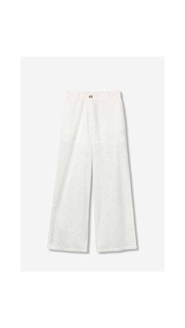 Pantalón blanco bordado