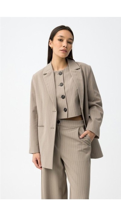 blazer fondo taupe linea diplomatica en negro 2