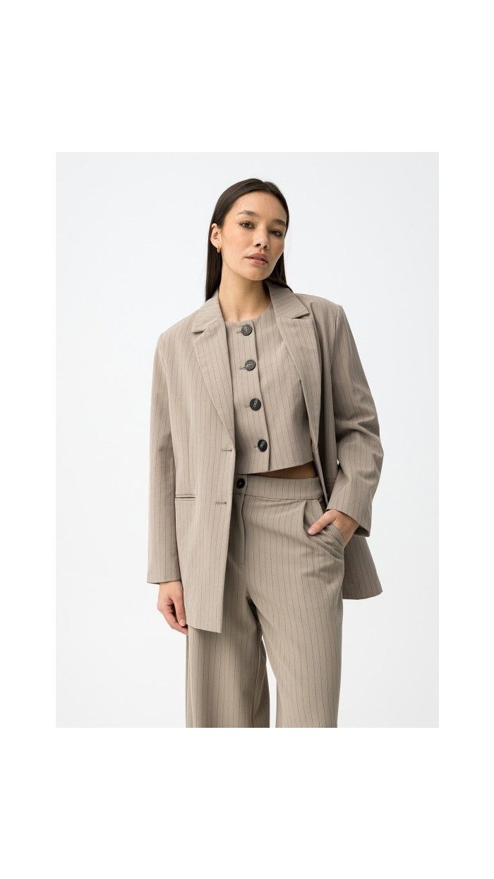 blazer fondo taupe linea diplomatica en negro