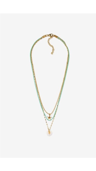 conjunto de tres collares colgantes mar