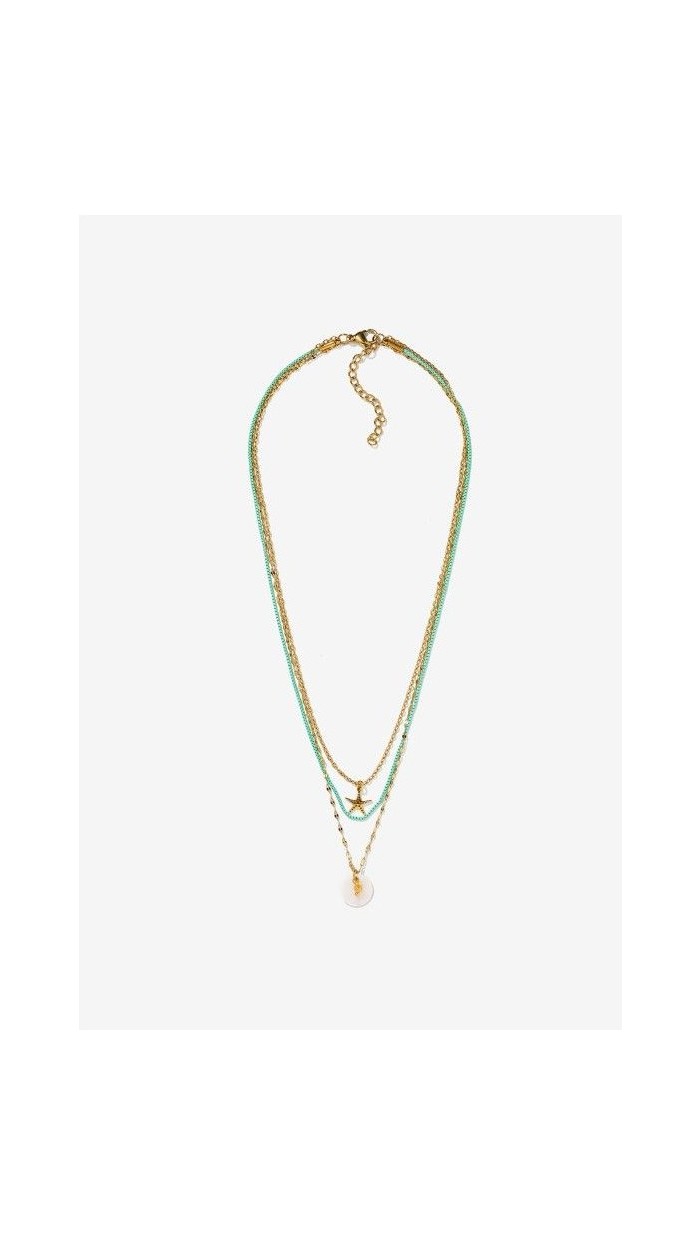 conjunto de tres collares colgantes mar