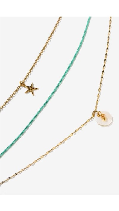 conjunto de tres collares colgantes mar