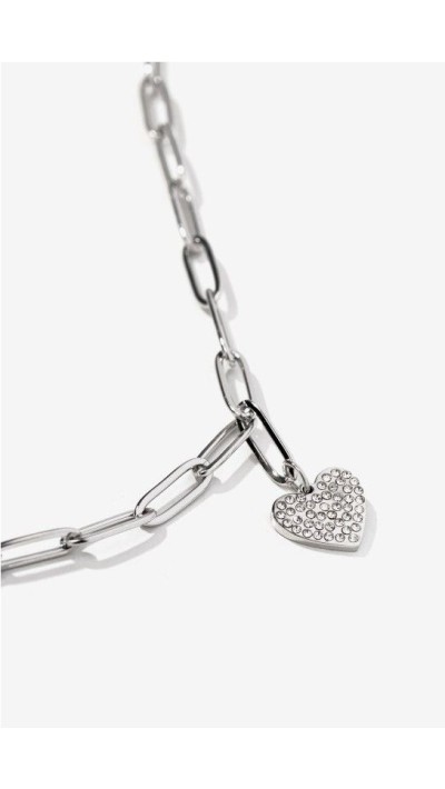 collar colgante corazón plata