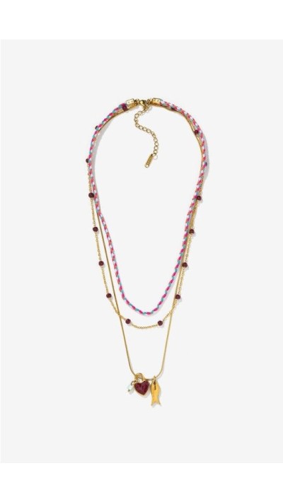 conjunto collares colgantes colores corazón, pez .. 2