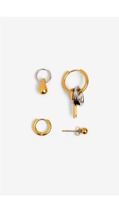 set pendientes dorados diferentes formas