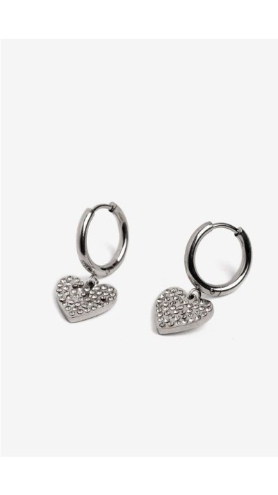 pendiente colgante corazón plata