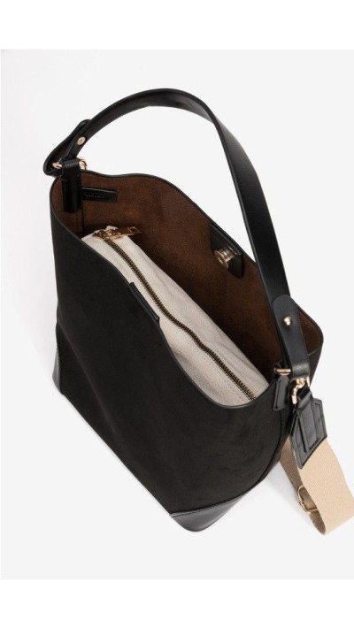 bolso piera negro dobre asa, bandolera y hombro