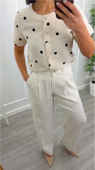 pantalón fluído pinzas con cinto