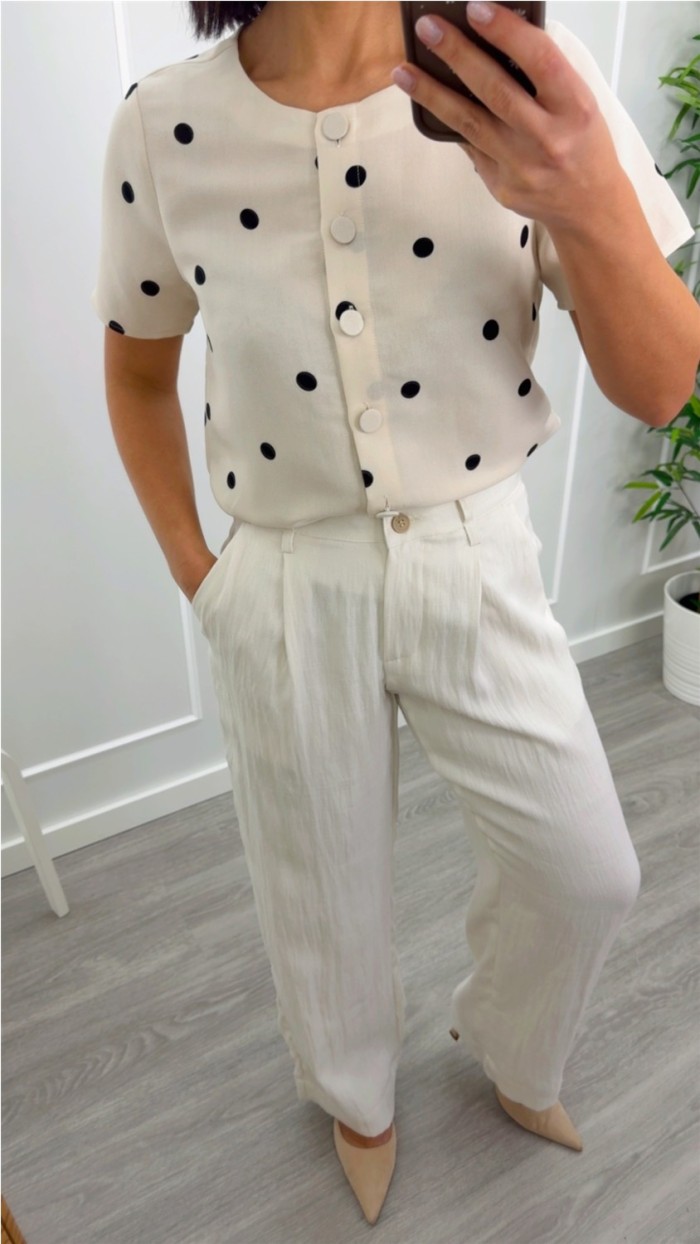 pantalón fluído pinzas con cinto