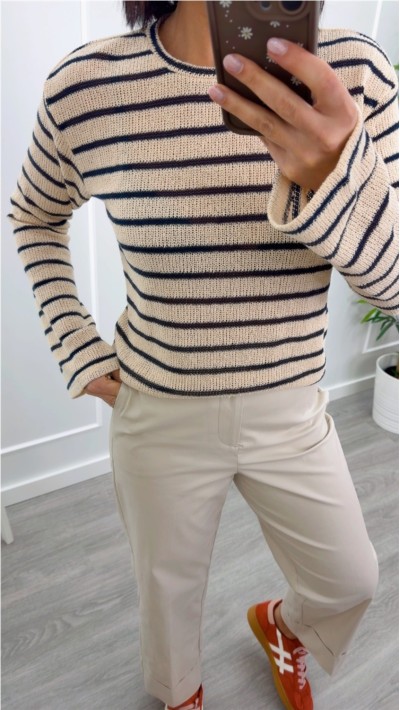 pantalón culotte beige