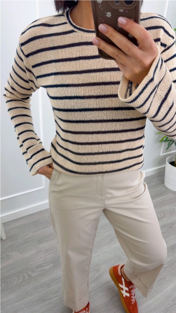 pantalón culotte beige