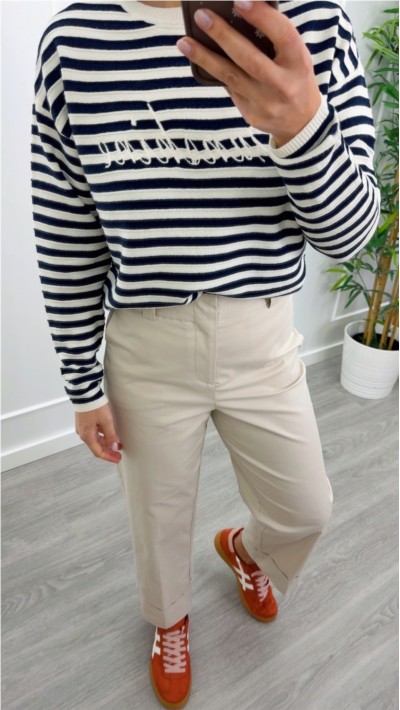 pantalón culotte beige