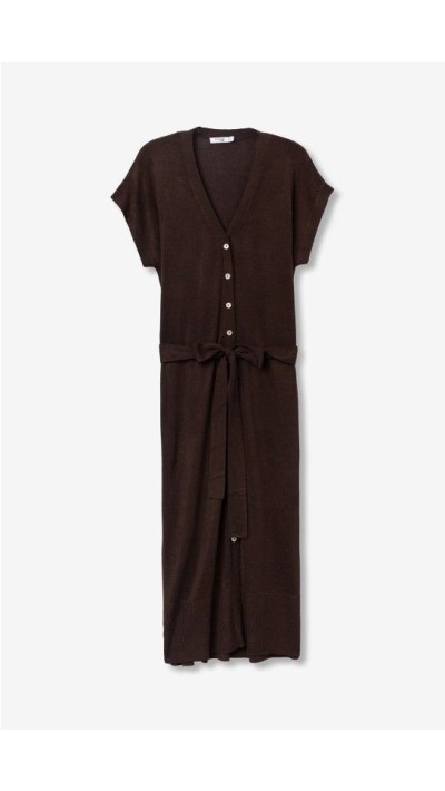 vestido punto marrón choco