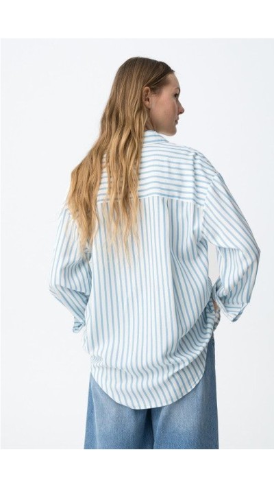 camisa fluída rayas y lisa, tejido suave 2