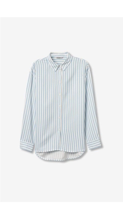 camisa fluída rayas y lisa, tejido suave