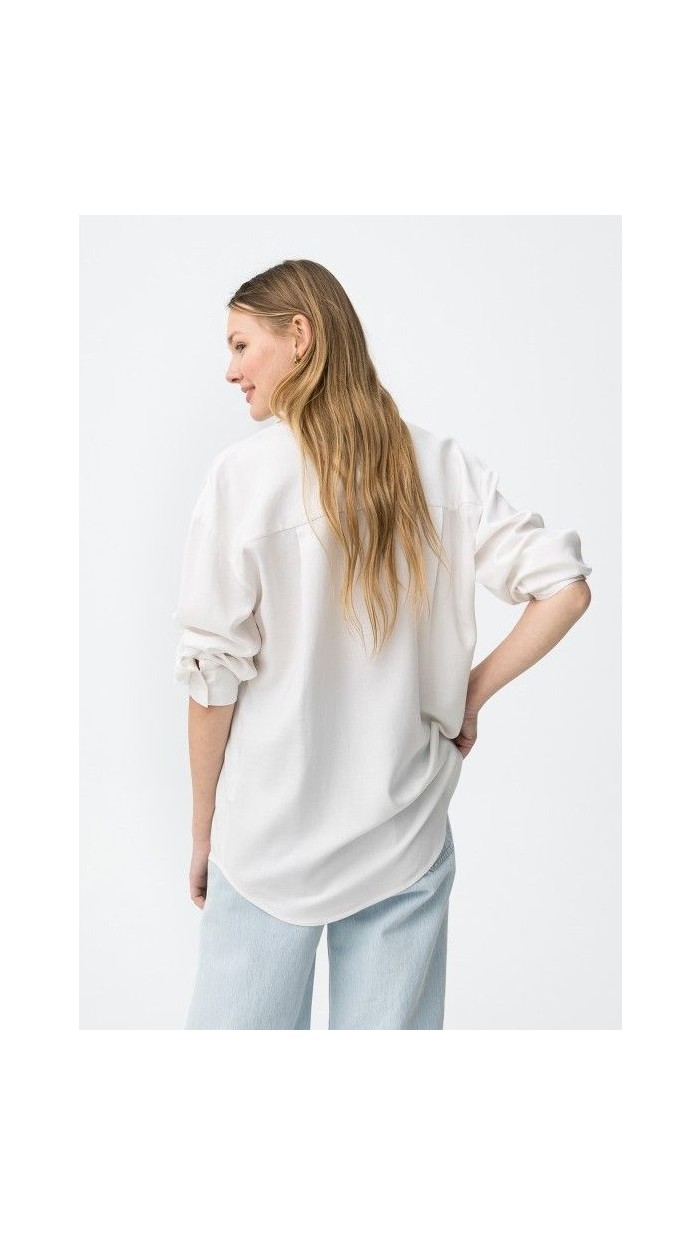 camisa fluída rayas y lisa, tejido suave