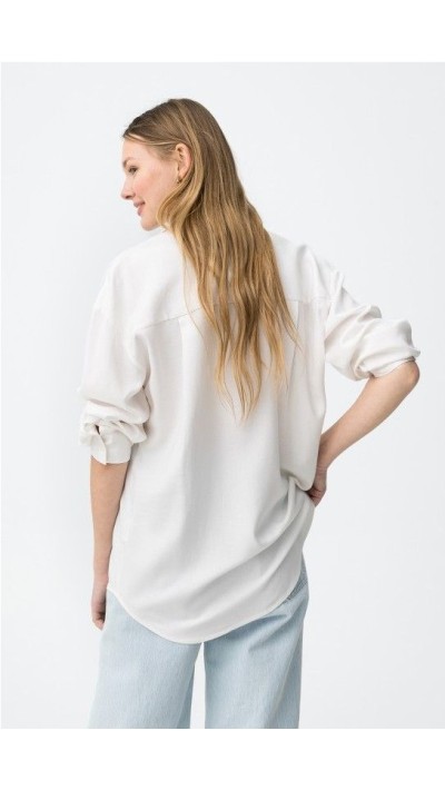 camisa fluída rayas y lisa, tejido suave