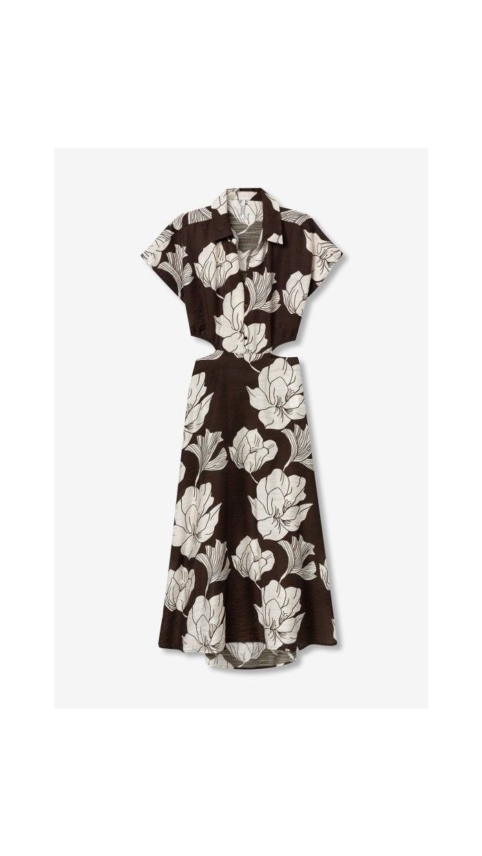 vestido marrón estampado flores