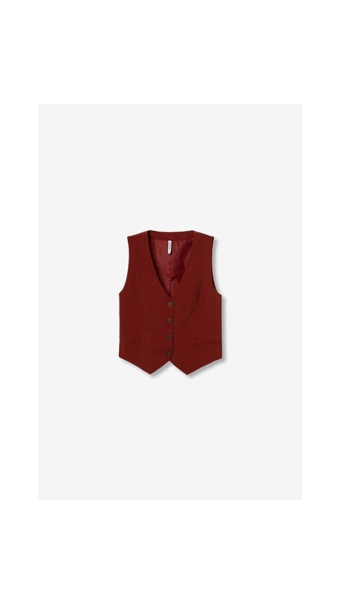 chaleco rouge lino