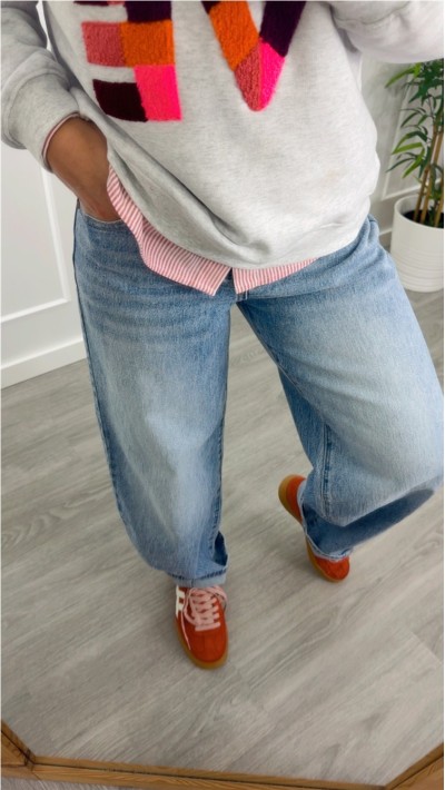 VAQUERO BARREL AZUL LAVADO TIRO ALTO