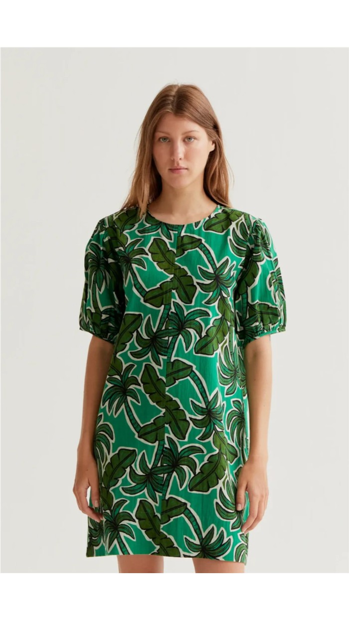 vestido corto  estampado verde