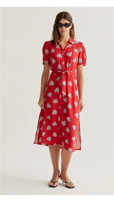 vestido midi estampado corazones