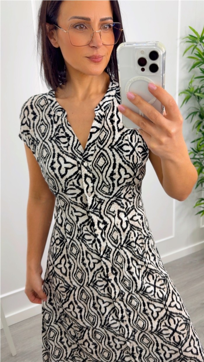 vestido largo estampado sienta fenomenal