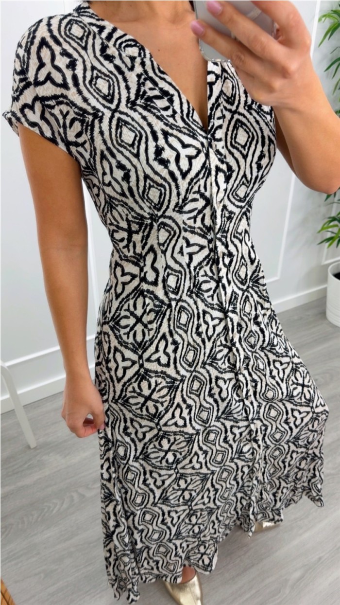 vestido largo estampado sienta fenomenal