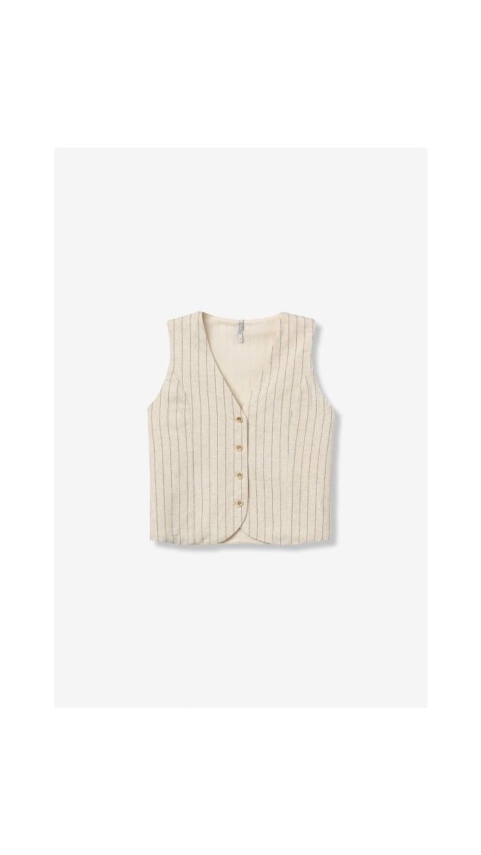 chaleco lino raya diplomatica