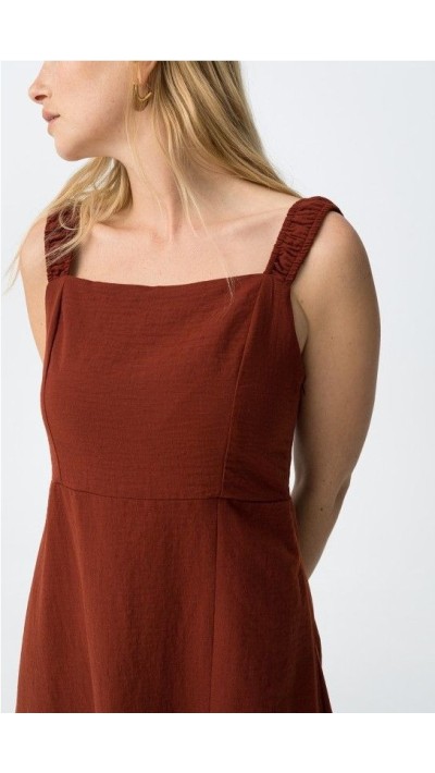 vestido olinda lino escote cuadrado tira ancha