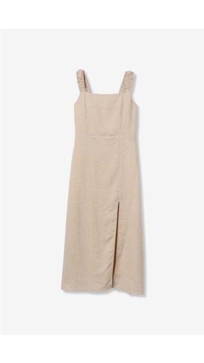 vestido olinda lino escote cuadrado tira ancha