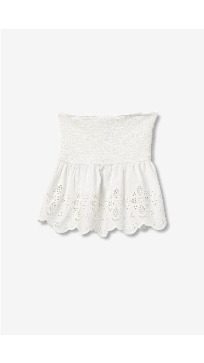 top strad goma en escote palabra de honor bordado