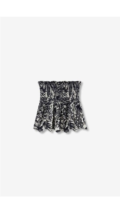 top strad goma en escote palabra de honor bordado