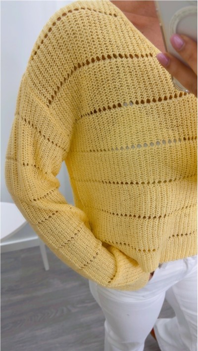 JERSEY PUNTO CALADO CUELLO PICO , ROSA, AMARILLO Y AZUL 2