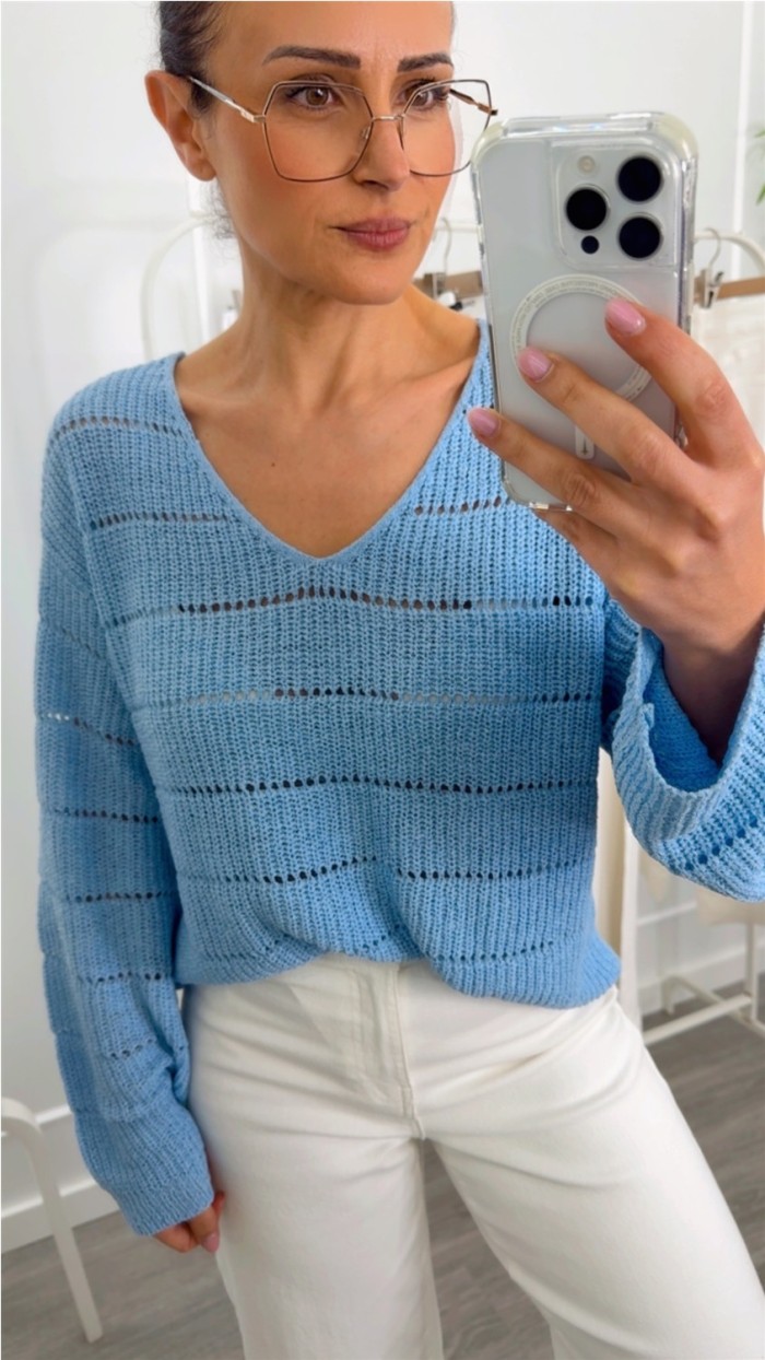 JERSEY PUNTO CALADO CUELLO PICO , ROSA, AMARILLO Y AZUL