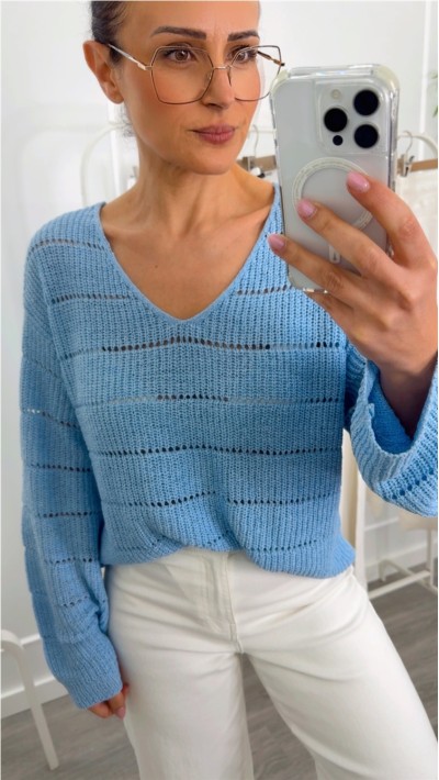 JERSEY PUNTO CALADO CUELLO PICO , ROSA, AMARILLO Y AZUL