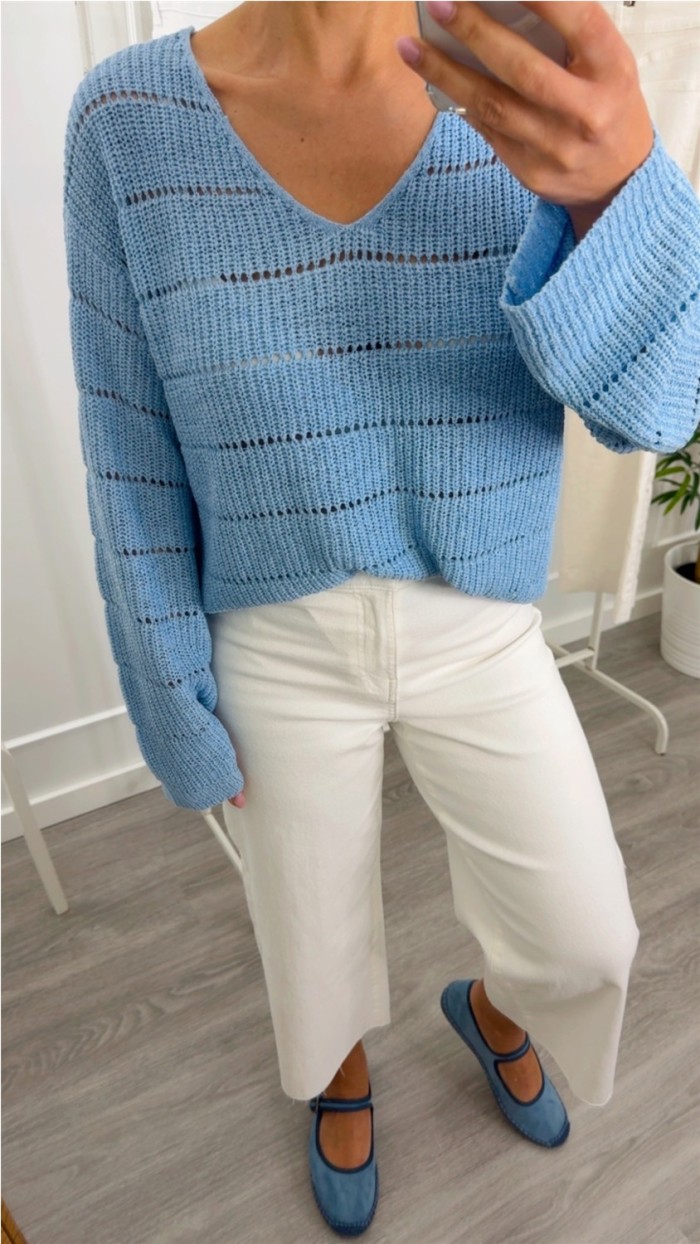 JERSEY PUNTO CALADO CUELLO PICO , ROSA, AMARILLO Y AZUL