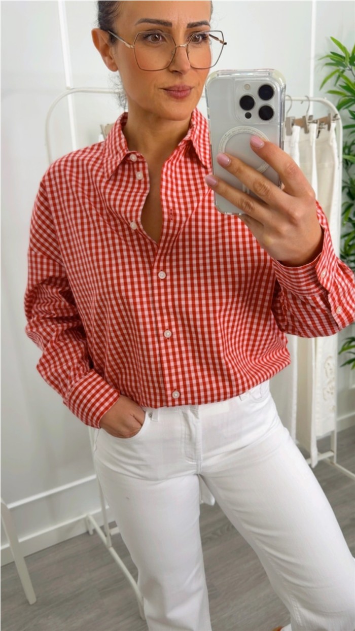 CAMISA DE CUADROS VICHY ROJO