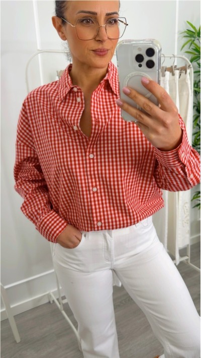 CAMISA DE CUADROS VICHY ROJO