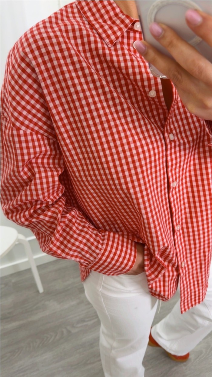 CAMISA DE CUADROS VICHY ROJO