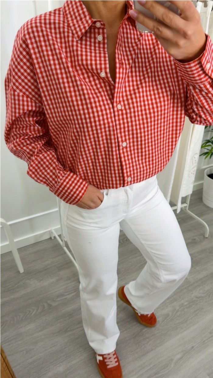 CAMISA DE CUADROS VICHY ROJO