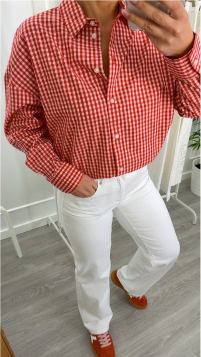 CAMISA DE CUADROS VICHY ROJO