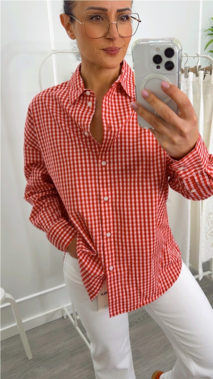 CAMISA DE CUADROS VICHY ROJO