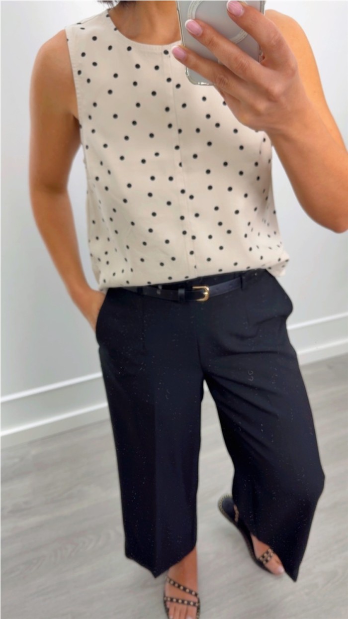 CULOTTE BURDEOS Y NEGRO CON CINTO FINO