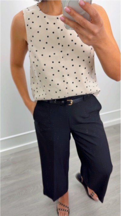 CULOTTE BURDEOS Y NEGRO CON CINTO FINO