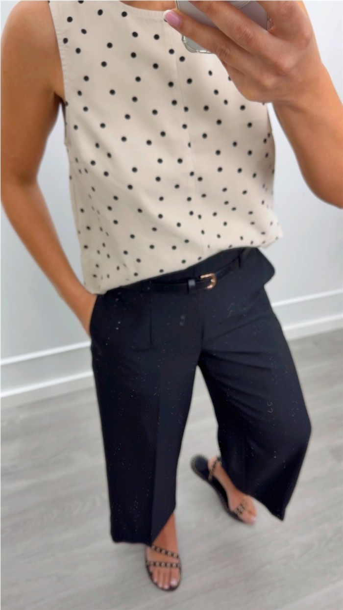 CULOTTE BURDEOS Y NEGRO CON CINTO FINO