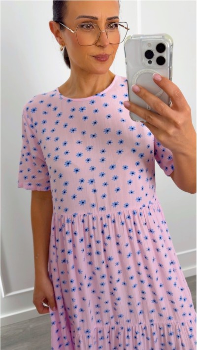 VESTIDO ESTAMPADO FLORES AZULES