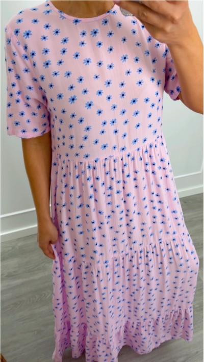 VESTIDO ESTAMPADO FLORES AZULES 2