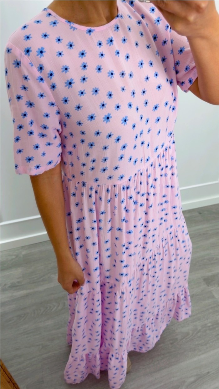 VESTIDO ESTAMPADO FLORES AZULES